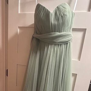 Revelry Rosalie Tulle Convertible Bridesmaid gown, size 8, SAGE